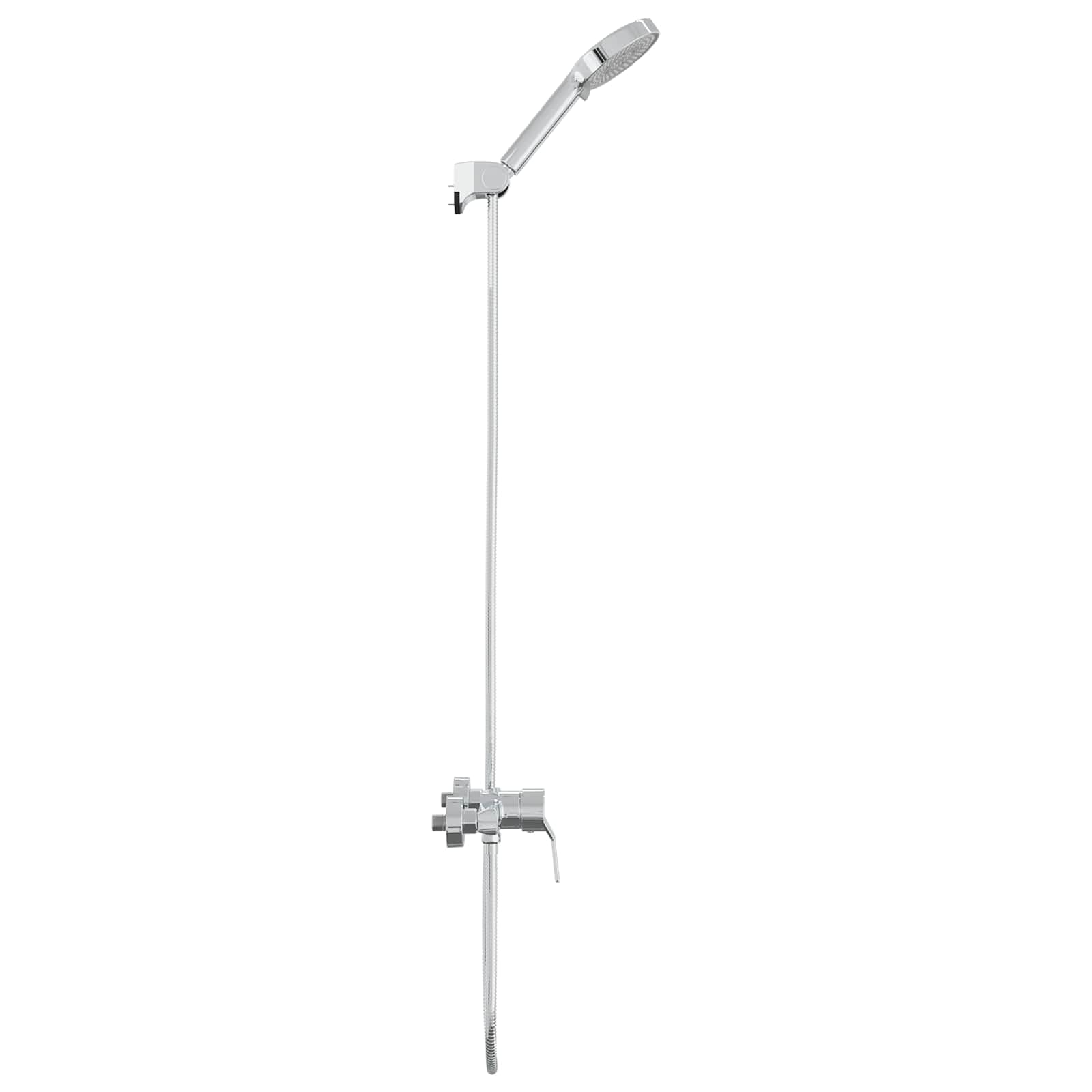 Juego de alcachofa de ducha cromada, latón de 1/2 pulgadas, con alcachofa de mano, ahorro de agua, alta presión, cascada, bañera