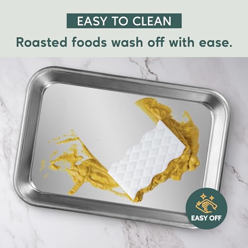 Ultra Cuisine Jelly Roll Baking Sheet Pan Set of 2- Professional Bakeware for Roasting & More - Food-Safe, Warp Resistant, Bake Trays for Oven - Rimmed Cookie Sheets for Baking (Aluminum 16 x11