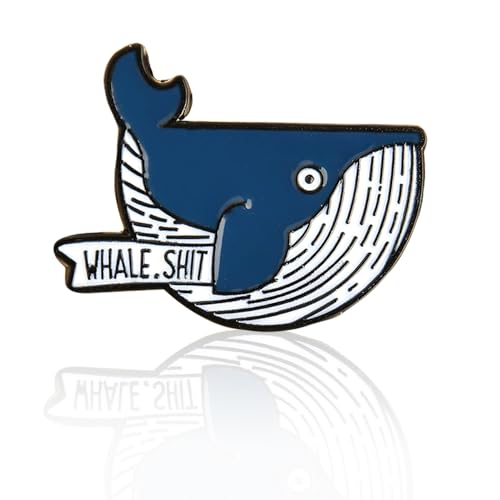 Image of Whale Enamel Pin for Backpack Hat Decorations for Bag Clothes Accessories for Women Men Funny Gifts for Friends Coworkers Novelty Birthday Gifts for Son Daughter Metal Brooch Pins Cute Whale Decor