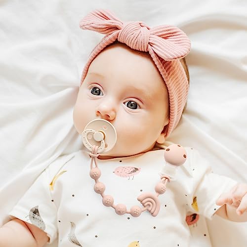 Andy Bear Baby Pacifier Clips One Piece Binky Clip Holder Silicone Teether Clip Pacifier Straps With Clip Baby Teether Toys For Boys And Girls Set Of 3 Andy Bear-Ivory+Sage+Blush thumb #6