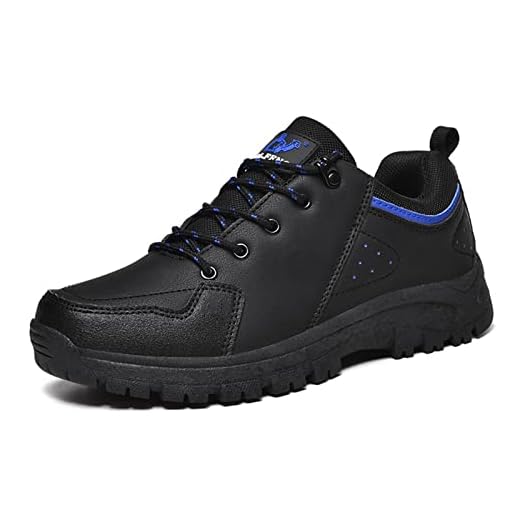 Vandringsskor VattentäTa Promenadskor Herr Dam Utomhusvandring Vandring Sportskor Trail Running Skor Andas Sportskor Med LåG Midja,Black and blue,36 EU