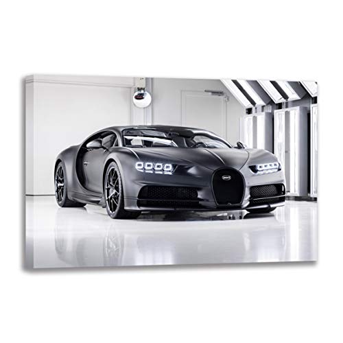 Toile supercar noire garage 70x100 cm décoration murale moderne sans cadre