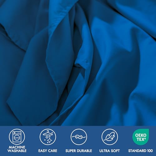 Image of ClevaHome Sheets Twin Size Bed Set - 4 Piece Fitted Sheets Set Royal Blue