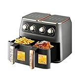 Freidora de Aire de 12L con 2 cestas de freír antiadherentes Independientes Freidoras de Aire de Doble Zona Cocina sin Aceite Match Cook Roast Broil (Size : AU)