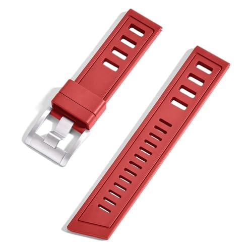 Bracelet montre étanche en caoutchouc FKM rouge pour vos sessions de plongée marine