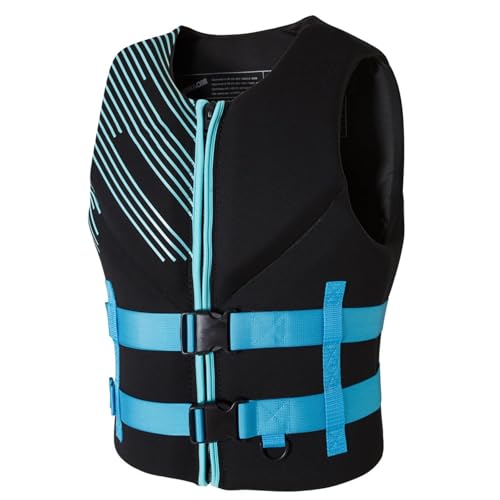 FOVIGUO Chaleco Salvavidas para esnórquel, Chaleco de natación Ajustable, portátil y Transpirable para Adultos para Pesca Surf, Vela Kayak Drifting Deportes acuáticos(Blue,3XL)