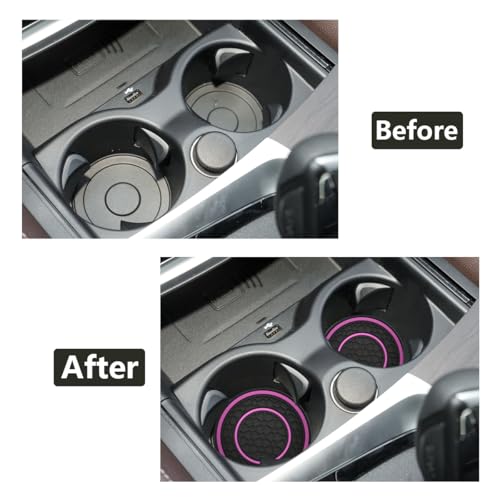 Portavasos para auto universal negro y púrpura 4 piezas miniatura 4