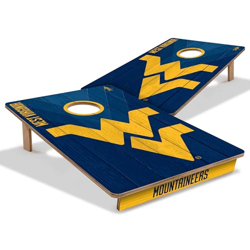 YouTheFan NCAA West Virginia Mountaineers 2’ x 3’ All Wood Cornhole Without Bags product photo