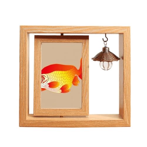 DIYthinker Painting Japanese Culture fiish Wooden Rotating Picture Photo Frame 4x6