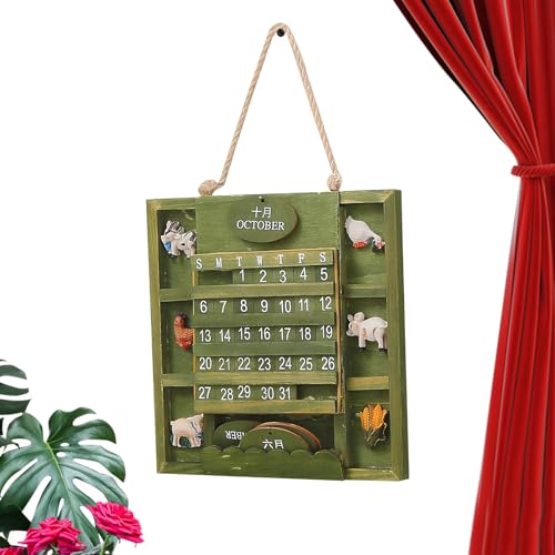 Calendario de pared 2026 | Planificador de recuerdos de cumpleaños de madera decorativo - Calendario mensual 2026 - Para habitación de niñas, salón, cocina, apartamento, aula, sala de reuniones