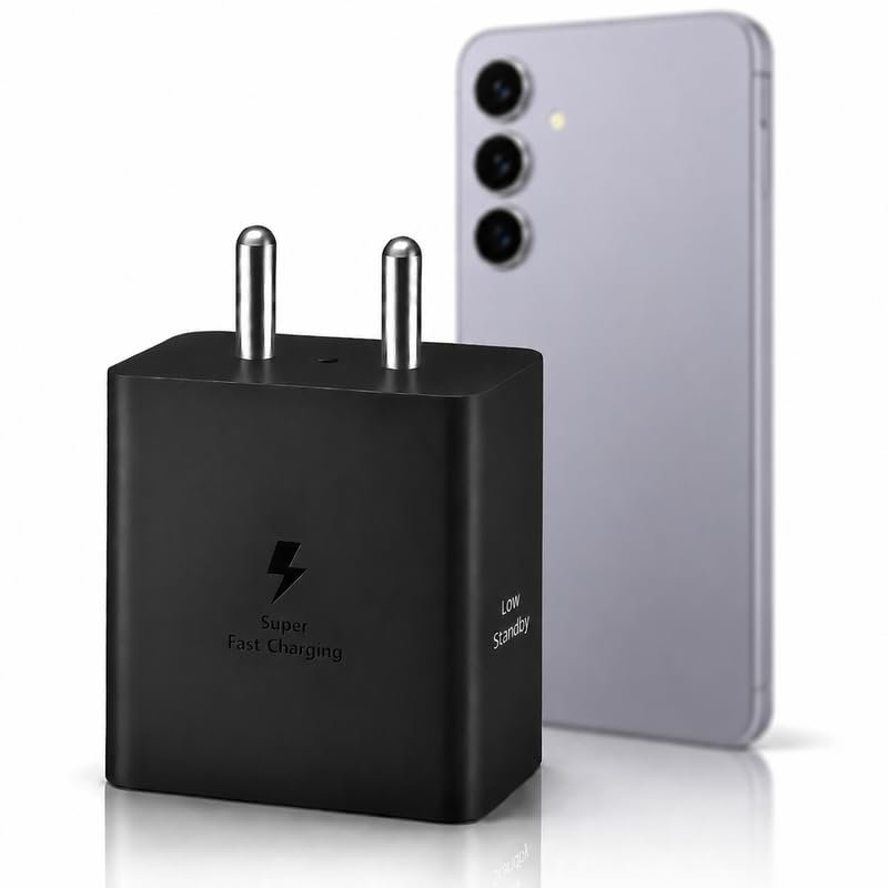 Image of 45W USB-C Superfast Charging Power Adapter Compatible with Samsung Galaxy S25 Ultra, S25+, S25 Edge, S24, S23, Z Fold, Z Flip, S8, S9, S10 Tab Series | 45watt Type C High Speed Charger Adaptor