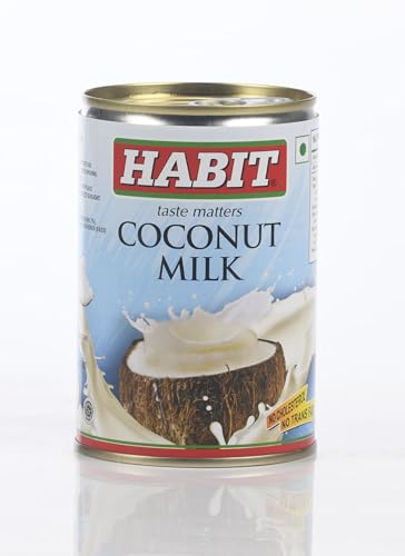 HABIT Coconut Milk 12% - 400ml (Pack of 8) | Extracted from Grated Coconut | Ideal for Curries, Baked Goods, Desserts, Puddings, Ice Cream & Pia Coladas