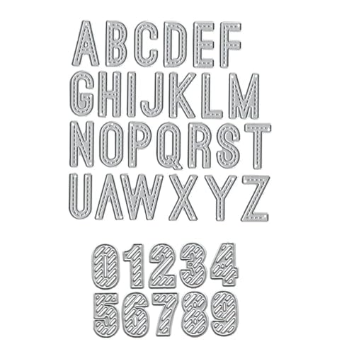Número e maiúsculas 26 moldes de corte de metal do alfabeto estêncil ferramenta de gravação de letra