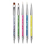 SINEN 5 Pcs Double Ended Nail Design Brushes Uv Gel Nail Brush Drill Manicure Pen Nail Polish Pen In