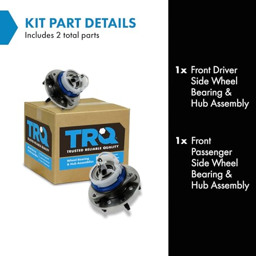 Image of TRQ 2 Piece Front Wheel Bearing & Hub Assembly Set Compatible with 2004-2005 Chevrolet Classic 1997-2003 Malibu 1999-2004 Oldsmobile Alero 1997-1999 Cutlass 1999-2005 Pontiac Grand Am