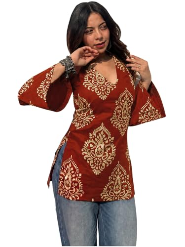 Image of ANNI Designer Cotton Short Kurti for Women | Stylish Kurti | Short Kurti Top | Casual Kurta for Women | Comfortable Cotton Kurtis for Womens