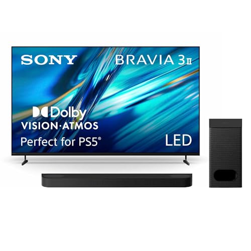 Image of Sony BRAVIA 3 II 65-Inch 4K Ultra HD LED Smart TV (K-65XR30M2) with BRAVIA Theater Bar 6 3.1.2ch Sound Bar and Included Wireless Subwoofer Bundle
