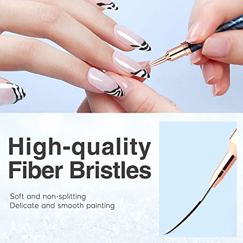 Nail Art Liner Brushes - Eptbsdu 5Pc Nail Art Brush For Long Lines, Liner Brush Uv Gel Polish Painting Nail Design Brush Metal Handle Nail Drawing Pens, Sizes 7/9/11/15/25Mm #TOP2