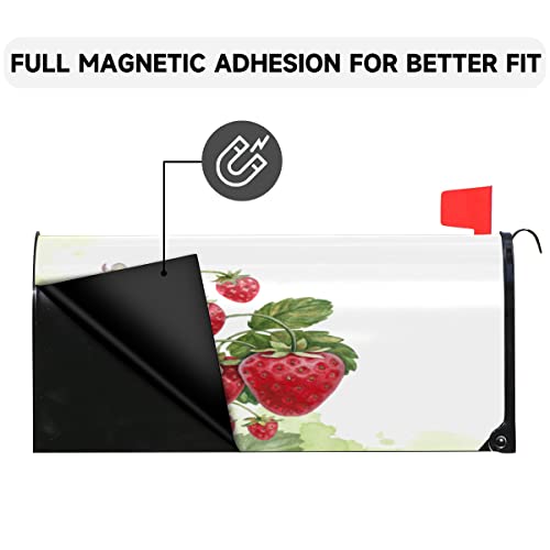 Qsirbc Painting Strawberries Mailbox Covers Magnetic Standard Size 20.8 X 18 Mailbox Cover Mailbox Wraps Post Letter For Outside Home Garden Decorations #TOP3