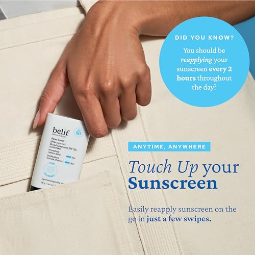 Image of belif Aqua Bomb Niacinamide Sunscreen Stick SPF 50+ PA++++ - Korean Sunstick for Face with Hyaluronic Acid, No White Cast, Lightweight Velvet Finish, Daily UV Protection, Semi-Matte Glow, 0.63 oz