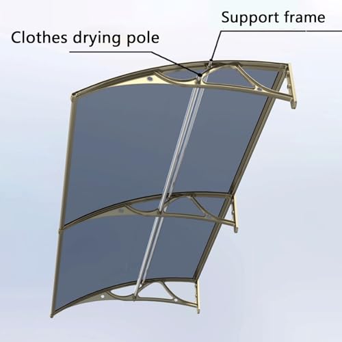Auvent en polycarbonate contre les infiltrations de pluie sur porte d'entrée