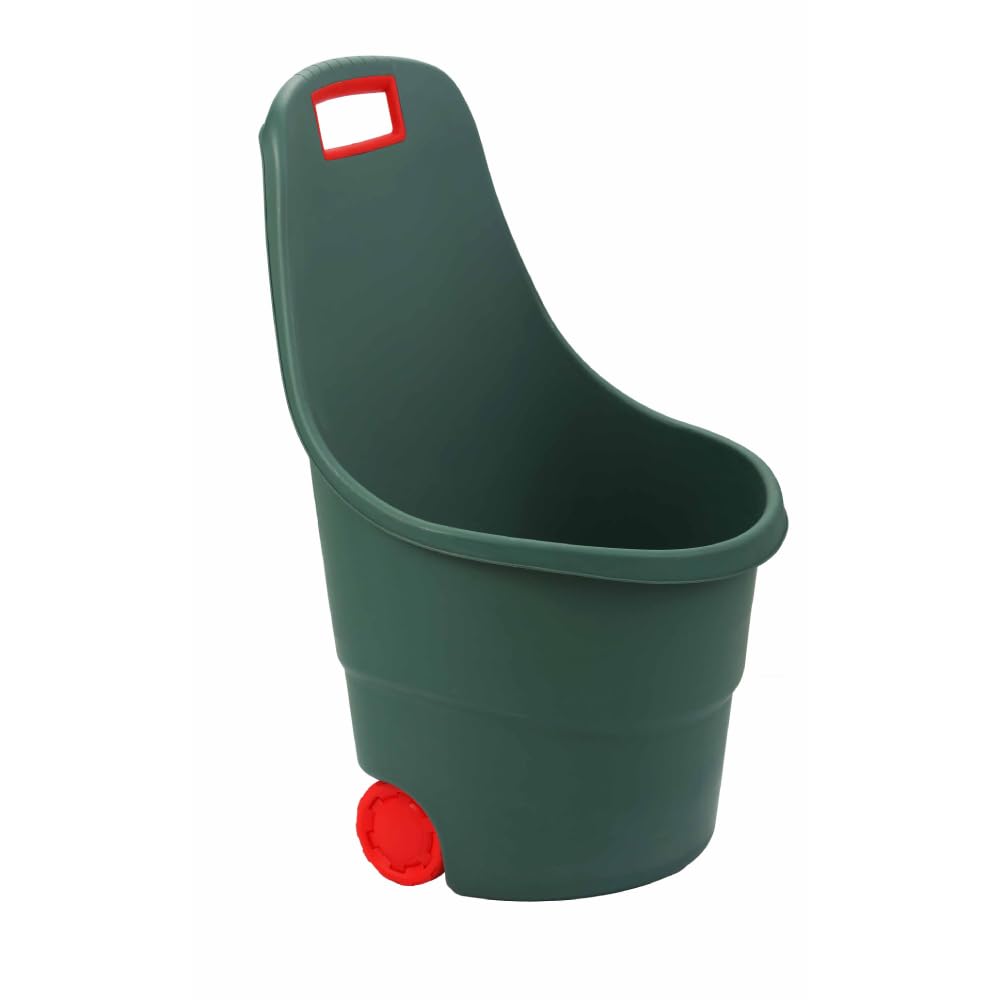 TERRE JARDIN - Carro de Jardín 2 Ruedas, 30 Kg - Cubeta Profunda 45 L, 48 x 48 x 85 cm - Carro con Ruedas, Carretilla de Jardín - Carro de Transporte, Leña - Carro para Leña