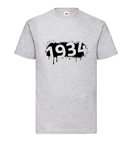 T-shirt homme gris 1934 en taille XXXL confectionné en coton premium respirant