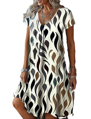 Robe d'été imprimée à manches courtes pour des vacances au soleil