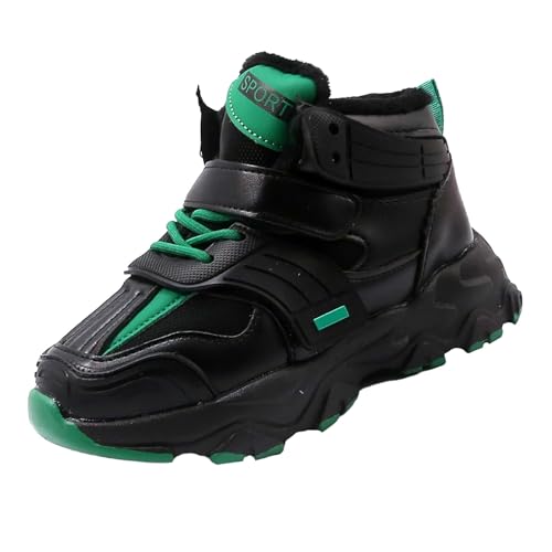 Girls Running Shoes Plush Lace-Up High Top Strappy Non-Slip Athletic Sneakers School Hiking Walking Sports Shoes