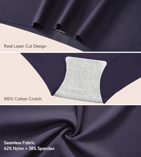 Xibing Seamless Underwear for Women No Show Panties Cheeky Bikini Underpants Soft Stretch Invisible Hipster 6-Pack Size XS-XL4