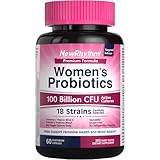 NewRhythm Probiotics for Women, P-5-P, Vitamin C & Organic Cranberry, 100 Billion CFU 18 Strains, Prebiotics & Vaginal Probiotics for Digestive Health & PH Balance, 60 Capsules, No Dairy
