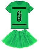 Photo Gallery coume crayon - set di costume di halloween da donna, con gonna tutù, taglia m-2xl (verde, xl) Photo Gallery coume crayon - set di costume di halloween da donna, con gonna tutù, taglia m-2xl (verde, xl)