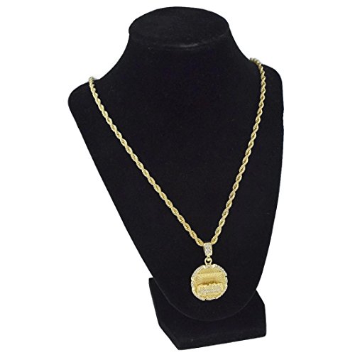 Bling Cartel The Last Supper 3D Jesus Piece Gold Tone Iced Round Pendant 24 In Hip Hop Rope Chain Necklace #TOP4