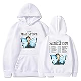 JVKE Hoodie 2023 What Tour Feels Like North American Tour Merch Long Sleeve Women Men Hip Hop Clothes (White,Medium)