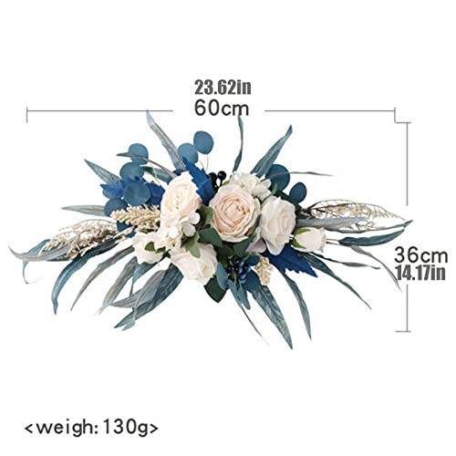 Wnvivi Artificial Arch Flower Decorations,Blue Rose and Peony Swag Wreath,Decorative Floral Garland Wedding Arch Flowers for Ceremony Reception (A1) - Image 4