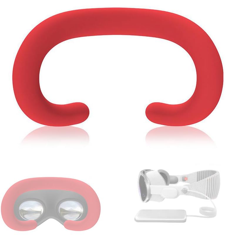 Coyktonty Silicone Eye Mask for Apple Vision Pro,Silicone Face Pad Cover,Sweat Proof, Light Leakage Proof,Replaceable VR Accessories (Red)