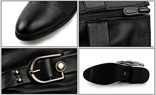 Idopy Men`S Punk Gothic Rivet Motorcycle Pu Faux Leather Boots With Studs  thumb #5