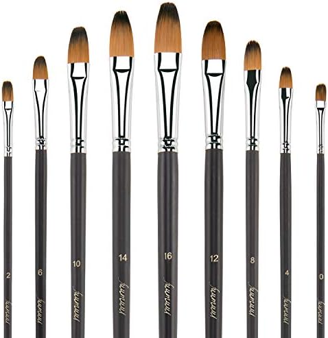 Fuumuui Filbert Paint Brushes -Artist Paint Brushes for Watercolo...