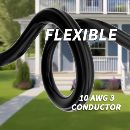 Plugsaf 25Ft 10/3 Gauge Outdoor Extension Cord Waterproof With Lighted Indicator,10 Gauge Sjtw Heavy Duty 15Amp 1875W,3 Prong Cords Flexible Copper Black Etl Listed thumb #3