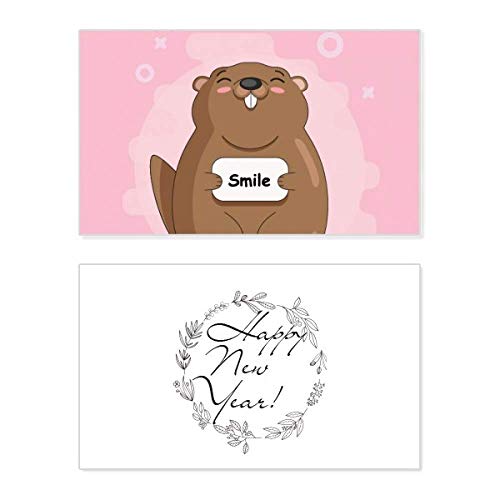 Tarjeta de bendición del Día de la Marmota para compartir deseos en Año Nuevo