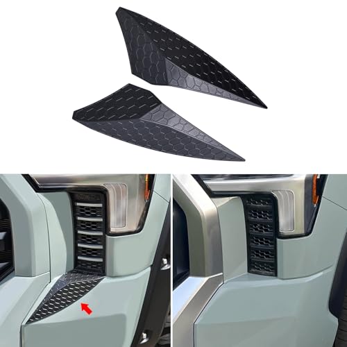 Front Side Headlight Grille Patch Decors Compatible with 2026 2025 2024 2023 2022 Toyota Tundra Accessories Add Unique Appearance ABS Plastic (Use Double-sided Tapes to Install)