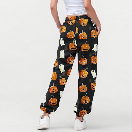 Halloween Sweatpants Girls 2025 High Waisted Cinch Bottom Baggy Active Joggers Novelty Lounge Running Pants 3-14T3