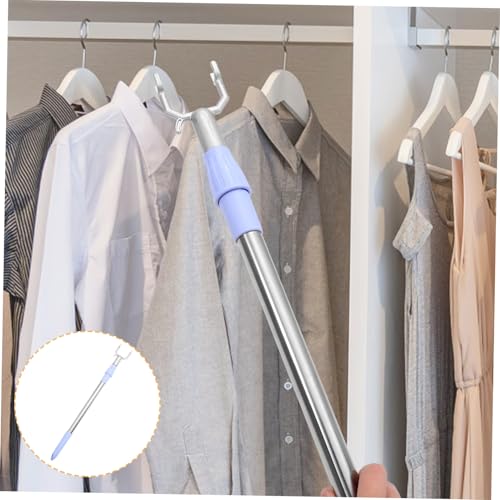 Miniatura 7 de Congarteno Poste Telescópico Para Ropa Gancho Extensible 55-80cm De Aleación Para Colgar En Armarios Y Balcones