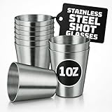 15 Pcs Stainless Steel Shot Glasses - 30ml (1oz) Tiny Metal Shot Glasses, Lightweight and Easy to Store & Clean, Durable Metal Shots for Parties, Hiking, Travels, Compact for Picnics & Espresso Breaks