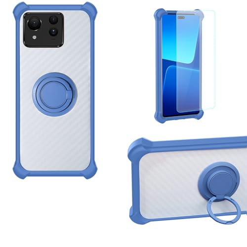 jioeuinly Case Compatible for Asus Zenfone 11 Ultra 5g Phone Case Cover PC backplane + Silicone Soft Frame Cover [360 Metal Ring, Magnetic Car Mount] CSKB-LAN