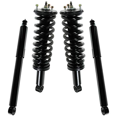 Image of TRQ Front and Rear Complete Strut Assembly & Shock Absorber Kit Complete Strut & Coil Spring Assembly Compatible with 2000-2006 Toyota Tundra