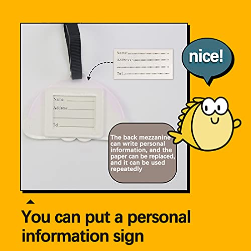 Rainbow Luggage Tag - Colorful Luggage Tag for Travel Women,Funny Kids Backpack Suitcase Tag Clear,Name ID Identifier Durable4