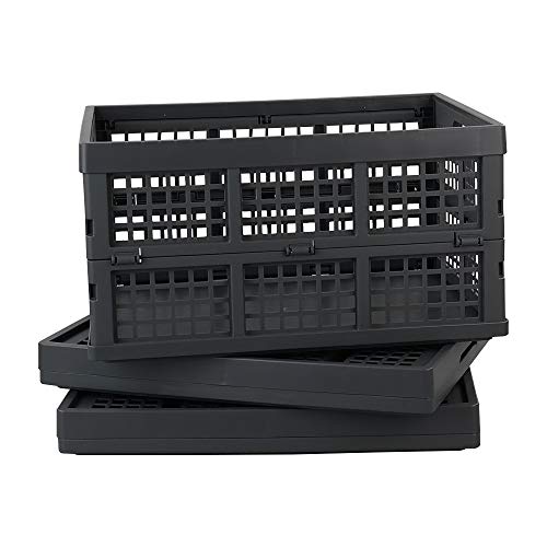 Eudokky Caja Plegable, Cestas Plegables de Plastico, Gris, Juego de 3 Cover