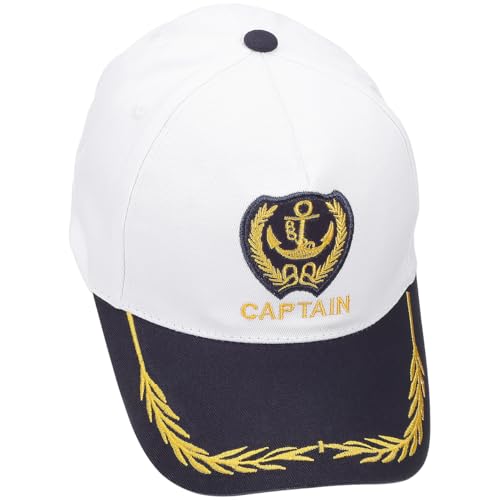 WOFASHPURET Casquette de Marin Broderie Capitaine, tyle Rétro Yachting Homme Casquette De Baseball Pare-Soleil Réglable pour Cosplay Plage Camping Activités...