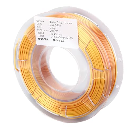 Premium Gold Red 1.75 Mm PLA Filament Bundle with Advanced Technology for Unique 3D Print Creations Gold and Red 200g 30